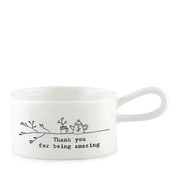 East of India Tea Light Holder 'Thank you for being amazing'