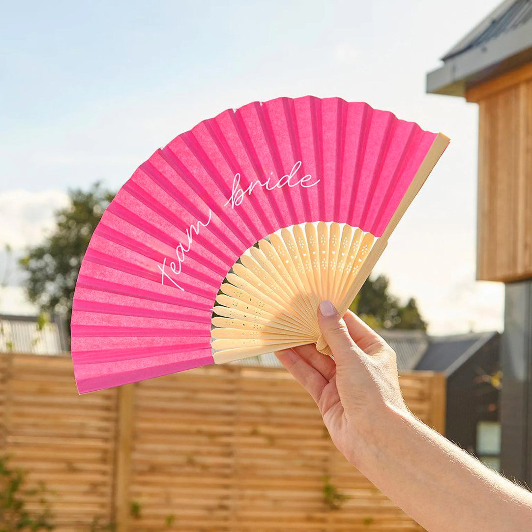 Team Bride Hand Fans x 4