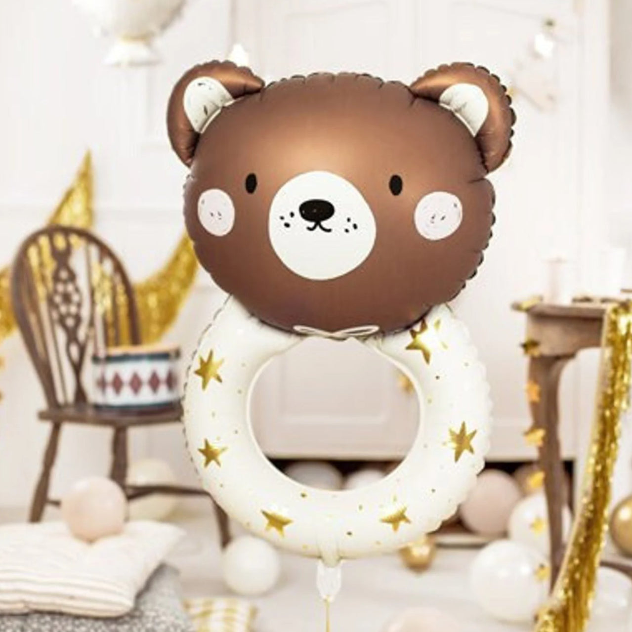 Large Teddy Bear Rattle Foil Balloon