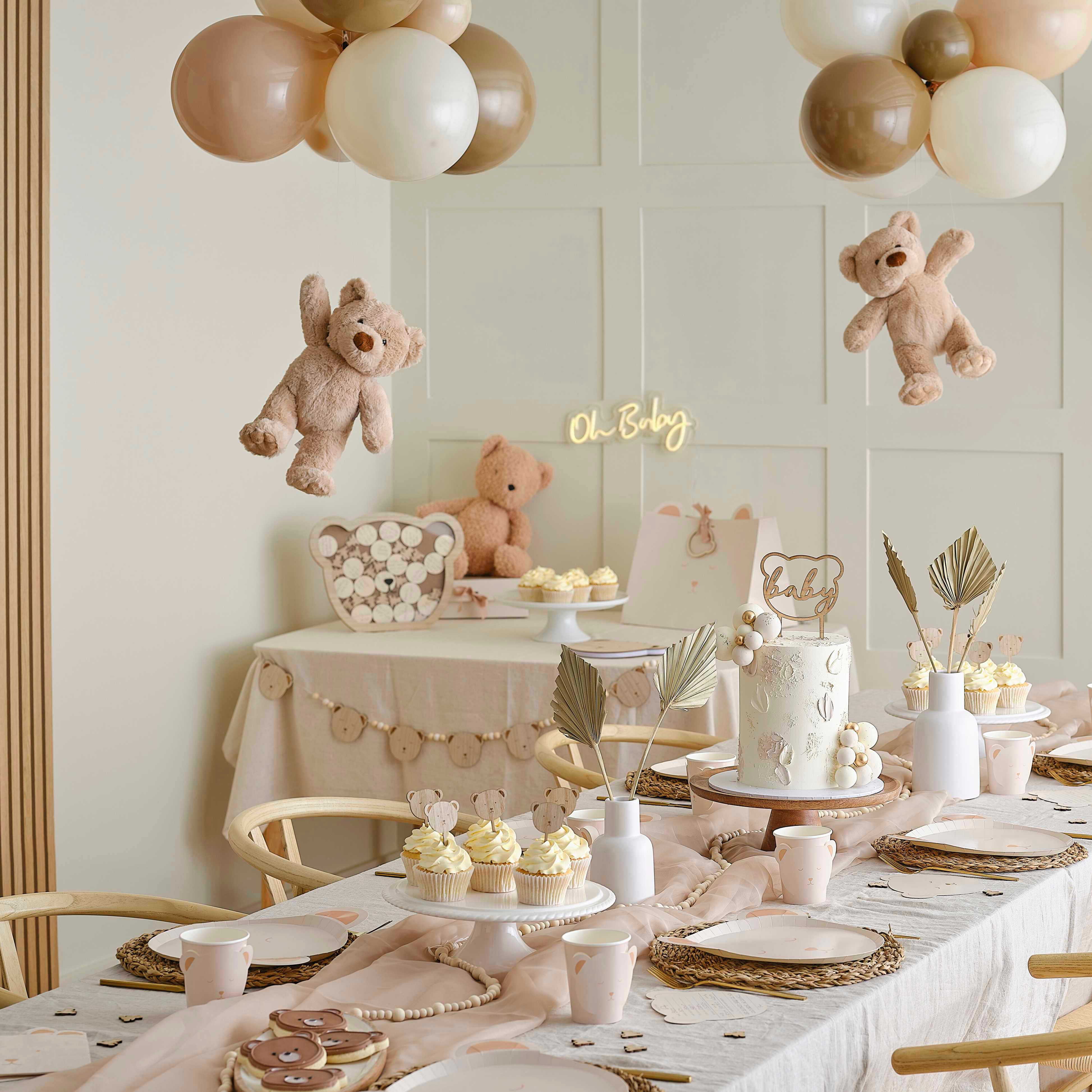 Wooden Teddy Bear Baby Shower Guest Book