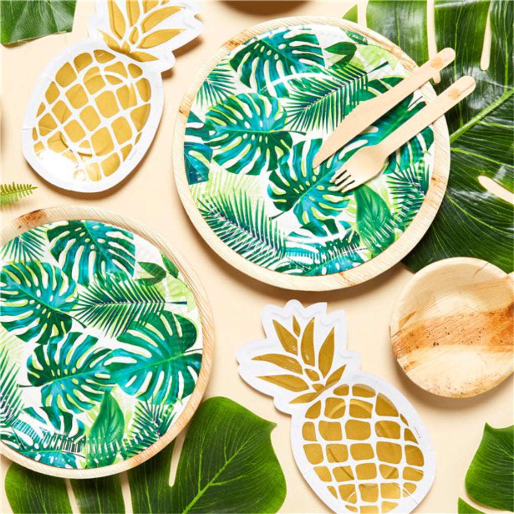 Tropical Fiesta Palm Leaf Paper Party Plates (x8)