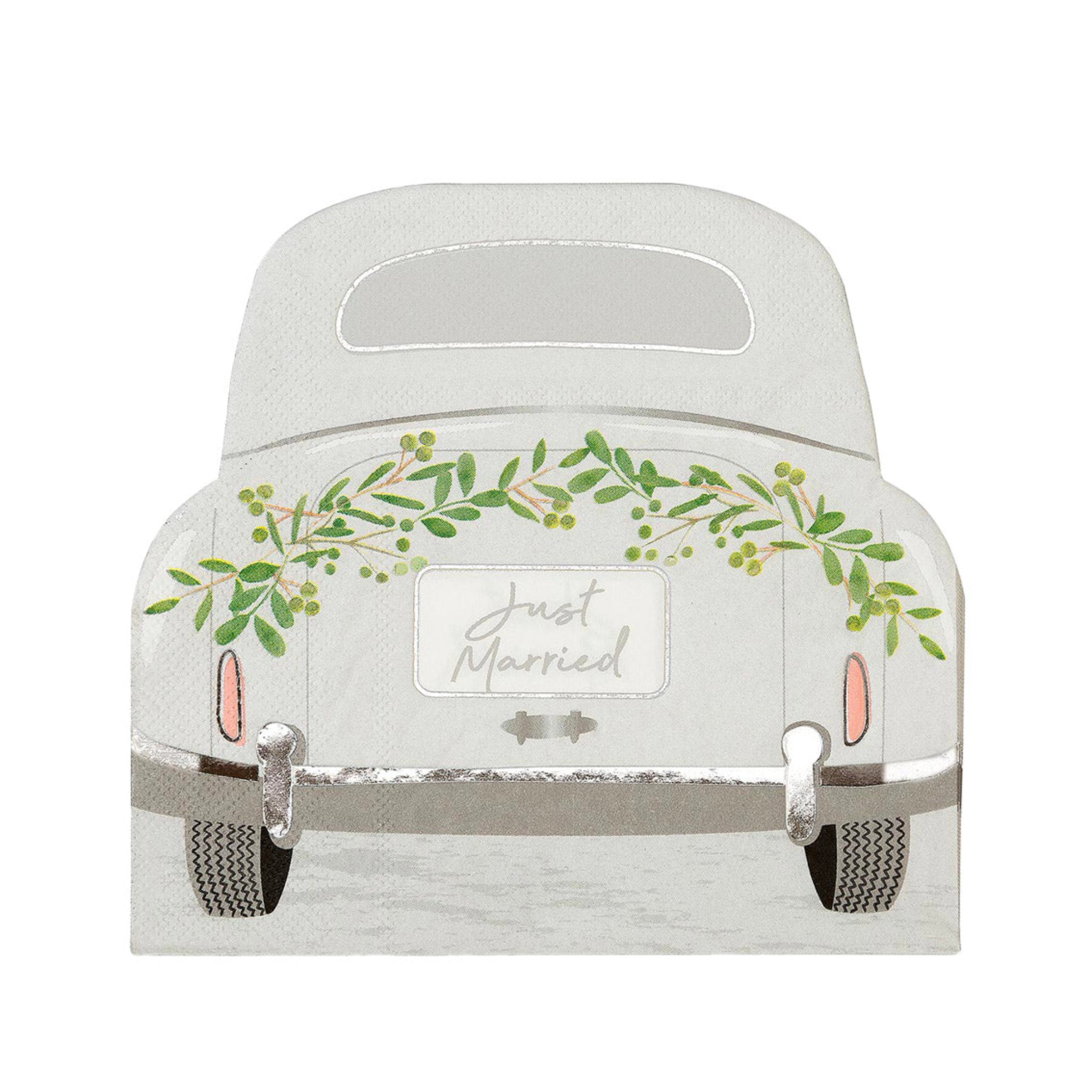 Just Married Wedding Car Napkins (x16)