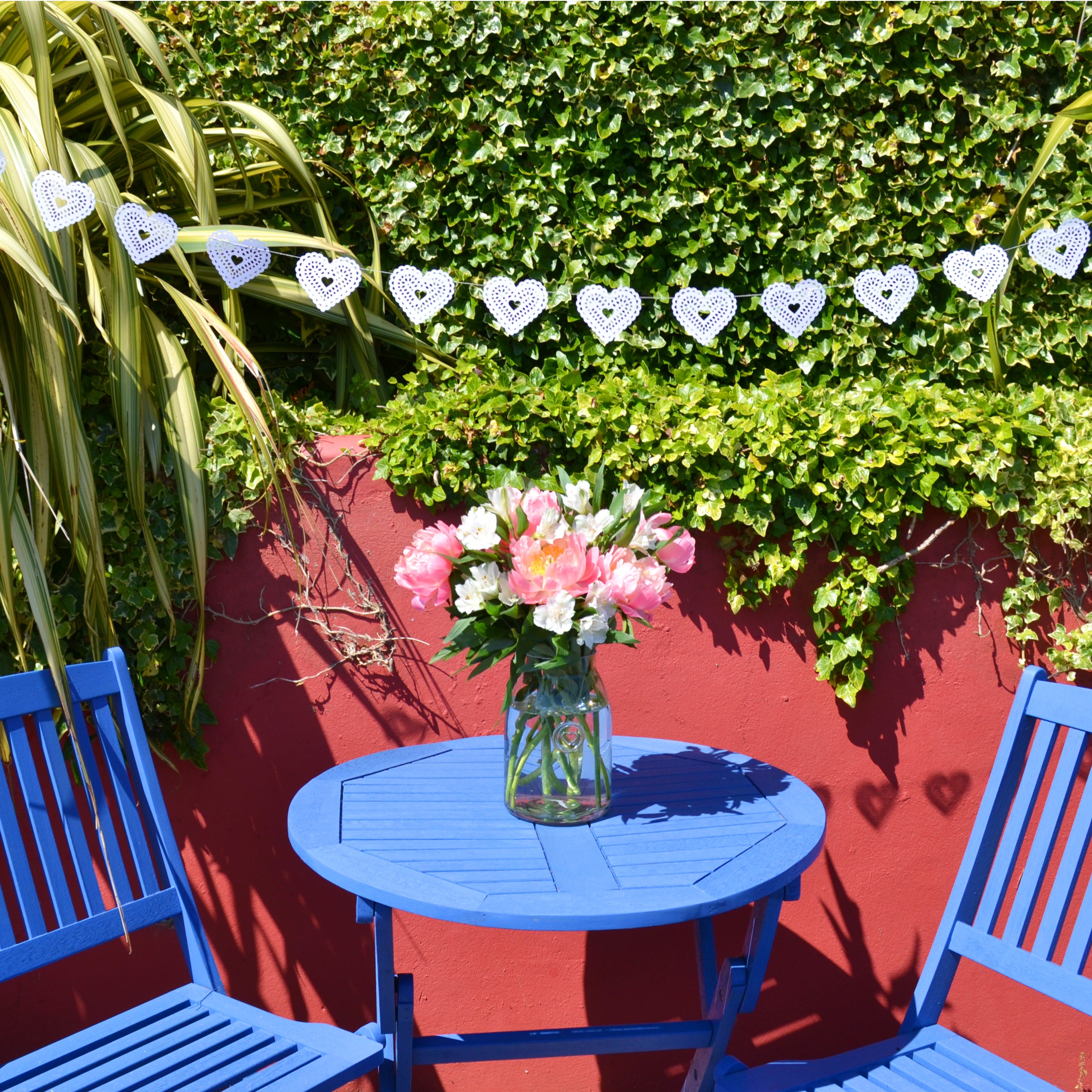 White Paper Heart Garland