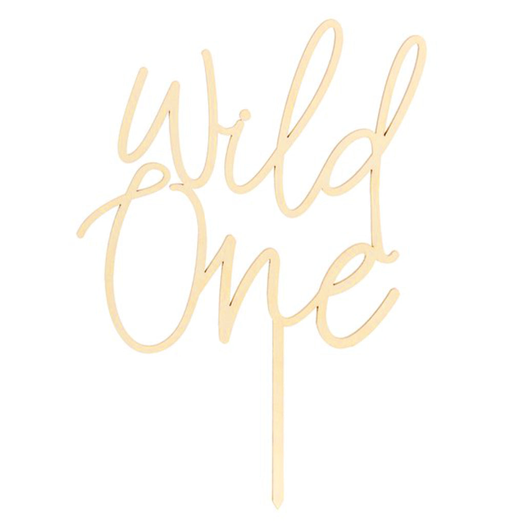 Wooden Wild One Birthday Cake Topper