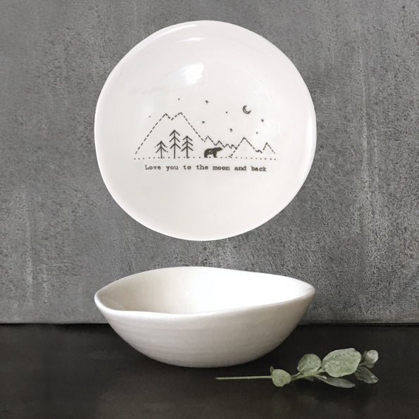 East of India 'Love You To The Moon & Back' Porcelain Trinket Dish