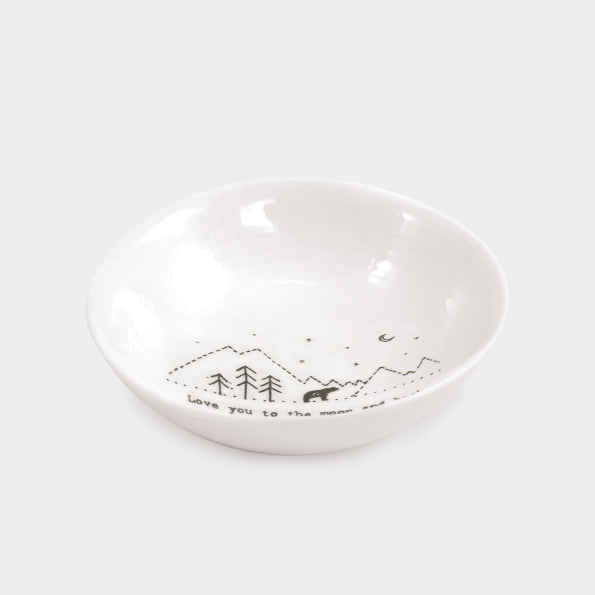 East of India Small Trinket Dish 'Love you to the moon and back'