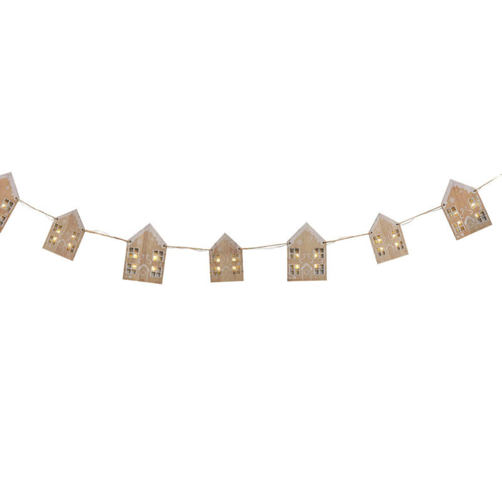 Gingerbread House Christmas Bunting with Led Lights