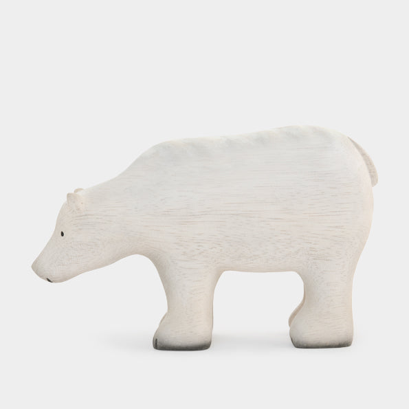 White Wooden Polar Bear - East Of India