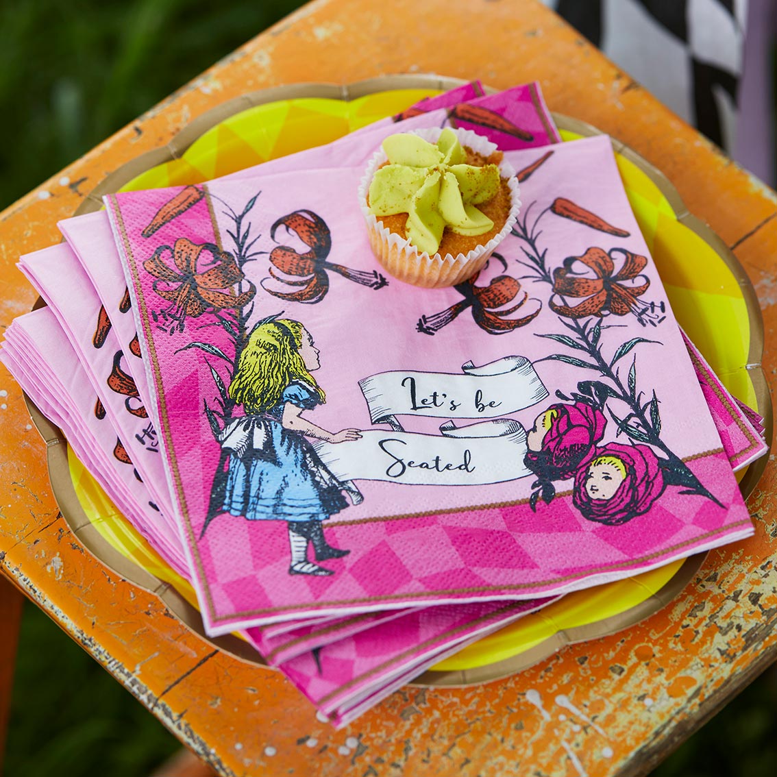 Alice in Wonderland Pink Paper Napkins