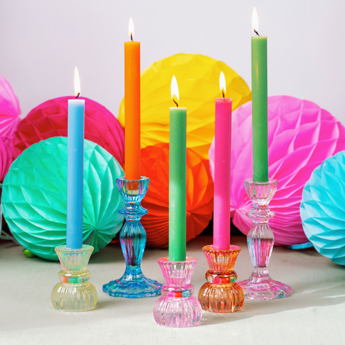 Blue Glass Candle Holder - Talking Tabless
