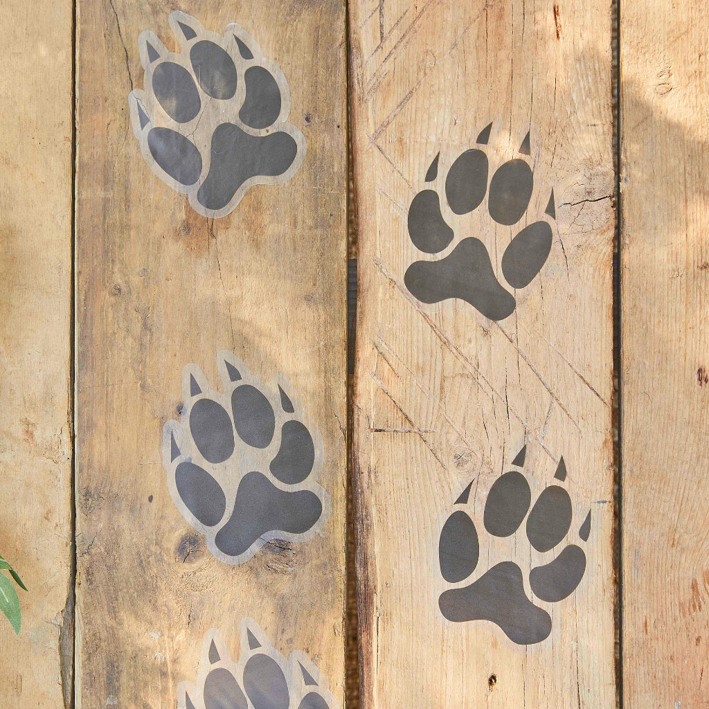 Safari Animal Paw Print Floor Stickers (x6)