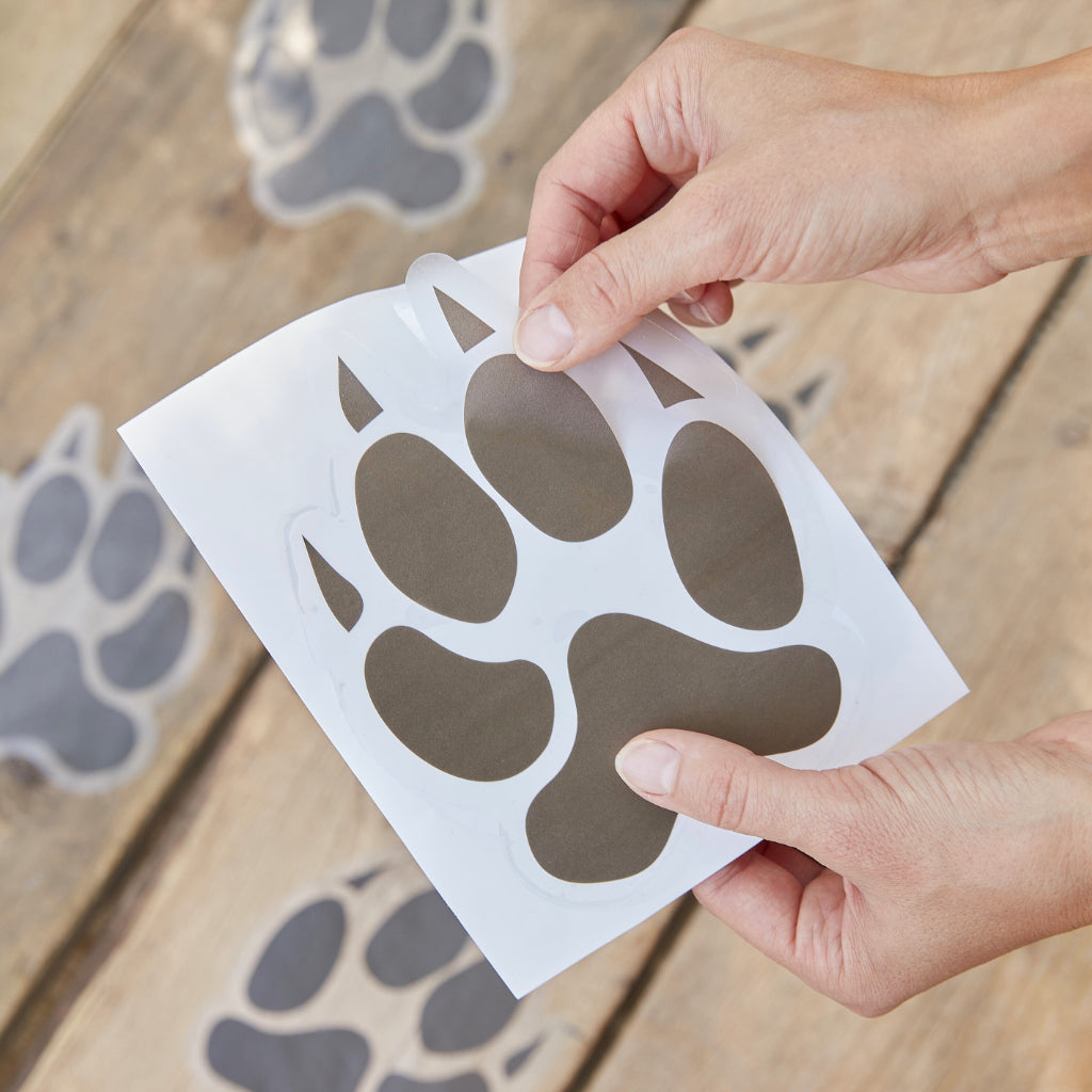 Safari Animal Paw Print Floor Stickers (x6)