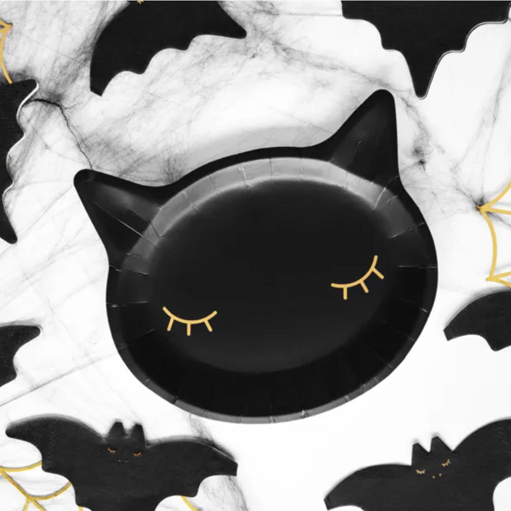 Black Cat Plates (x6)