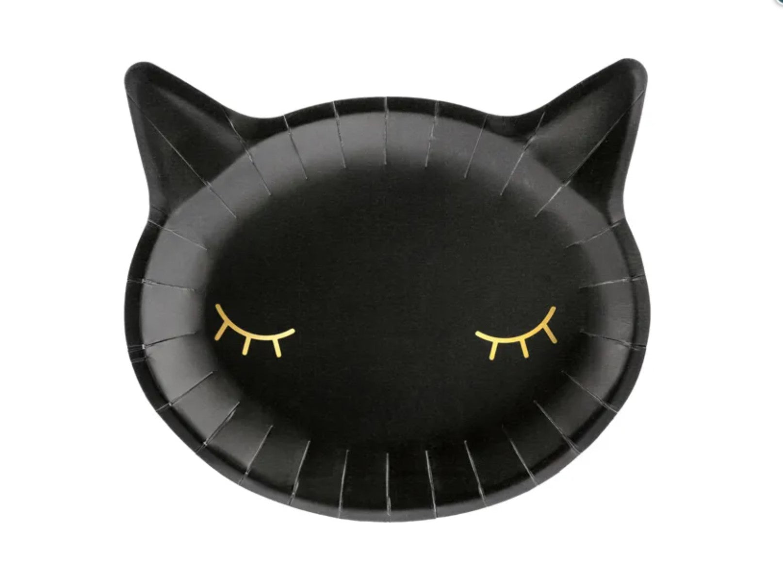 Black Cat Plates (x6)