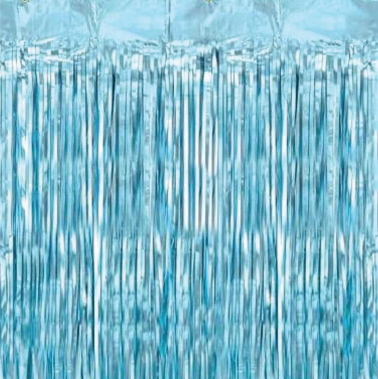 Matte Blue Foil Fringe Party Curtain