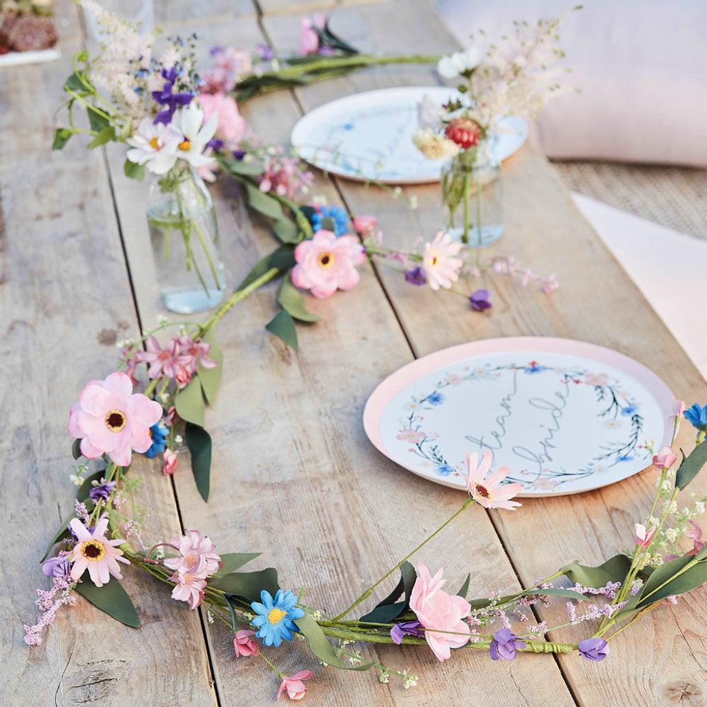 Floral Team Bride Hen Party Plates (x8)