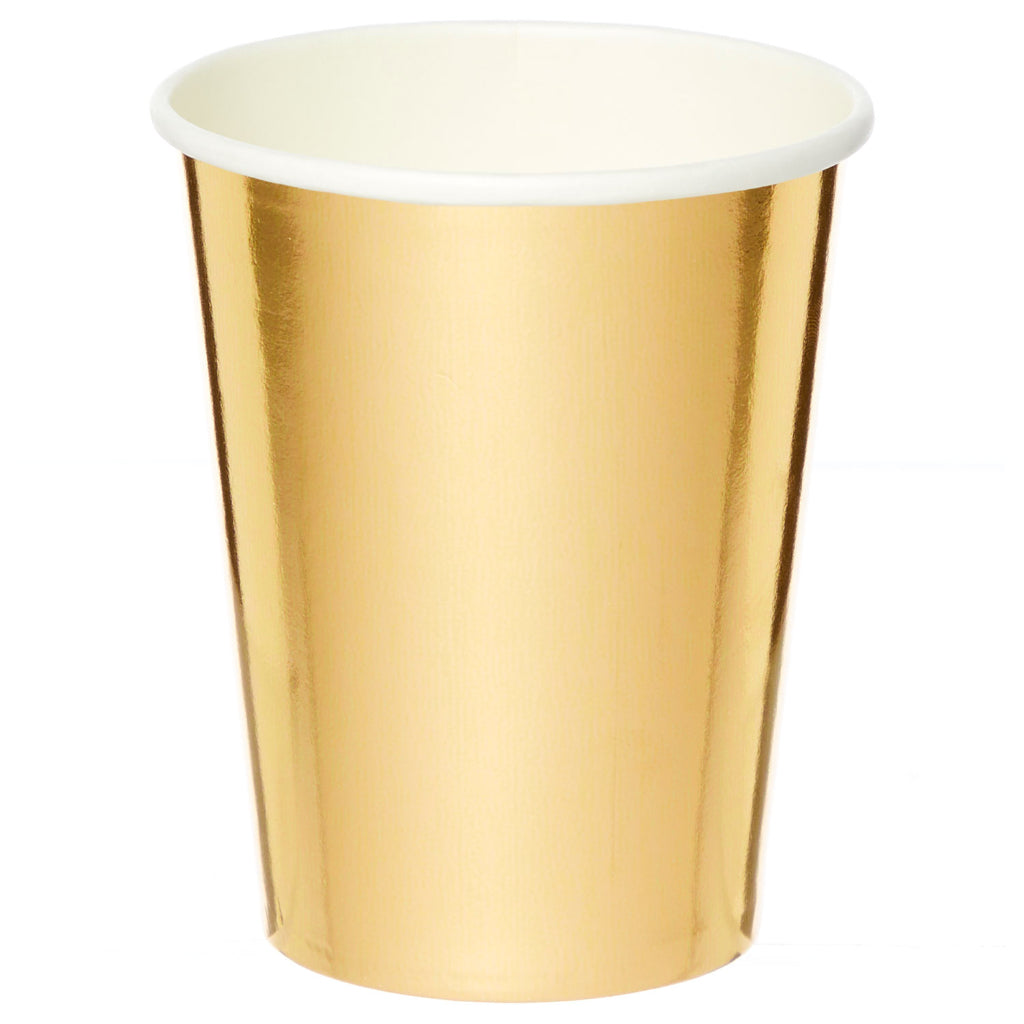 Metallic Gold Party Cups (x8)