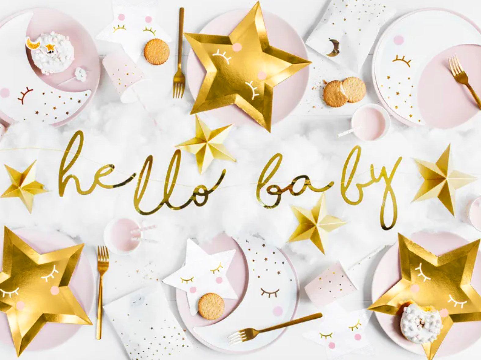 Gold Hello Baby Bunting