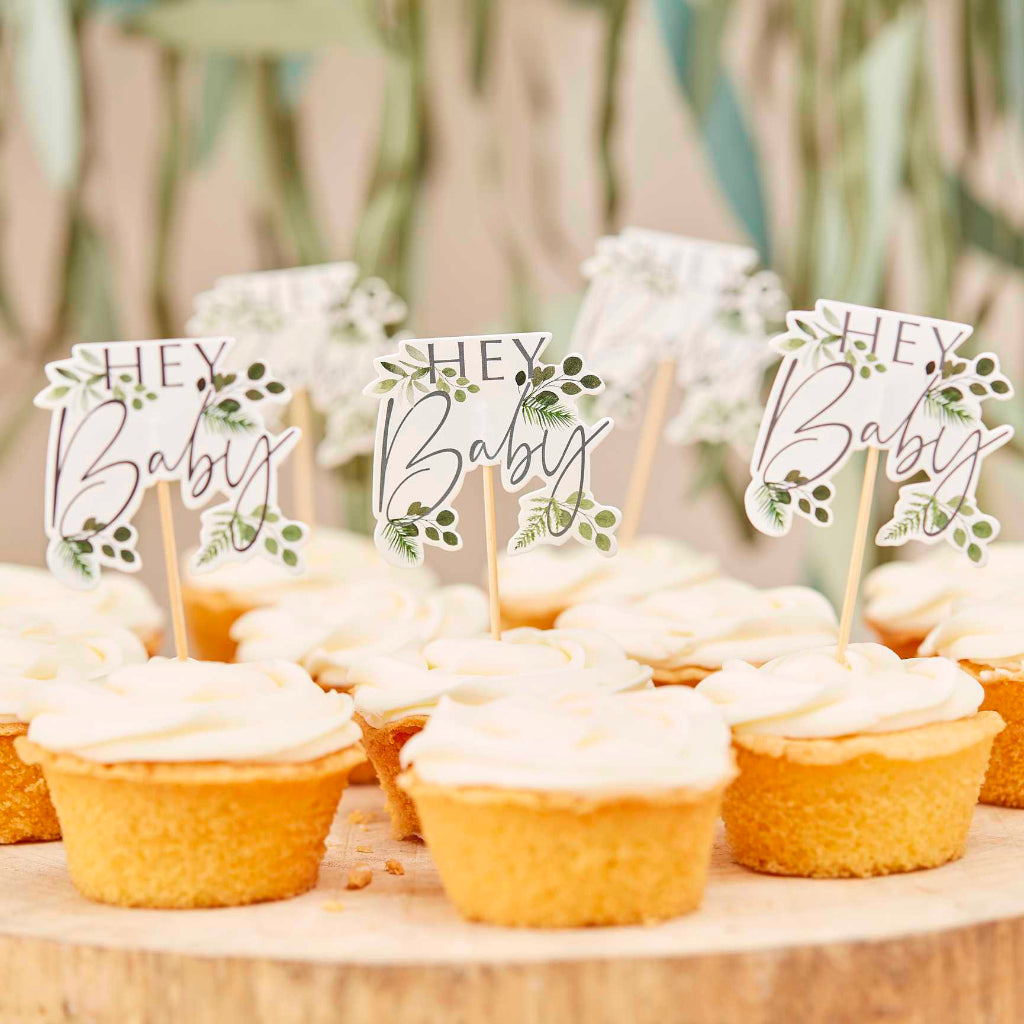 Hey Baby Cupcake Toppers (x12)