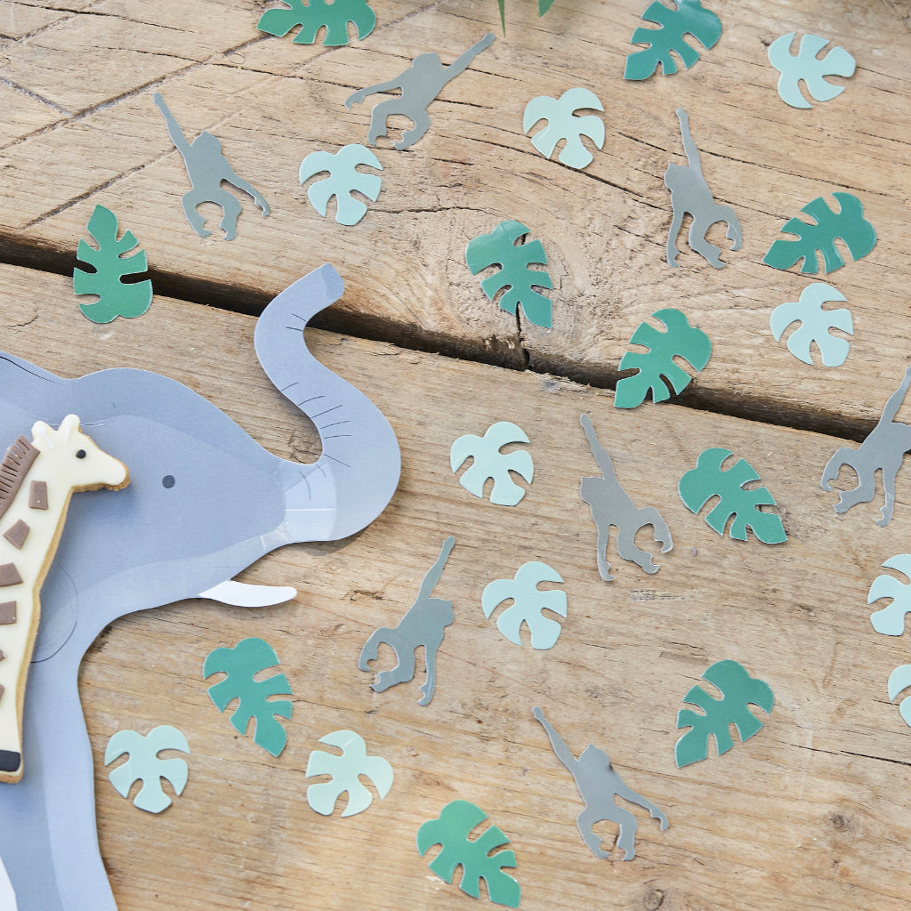 Leaf & Monkey Safari Table Confetti