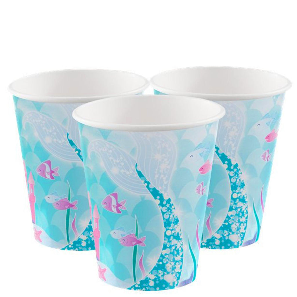 Mermaid Paper Party Cups (x8)