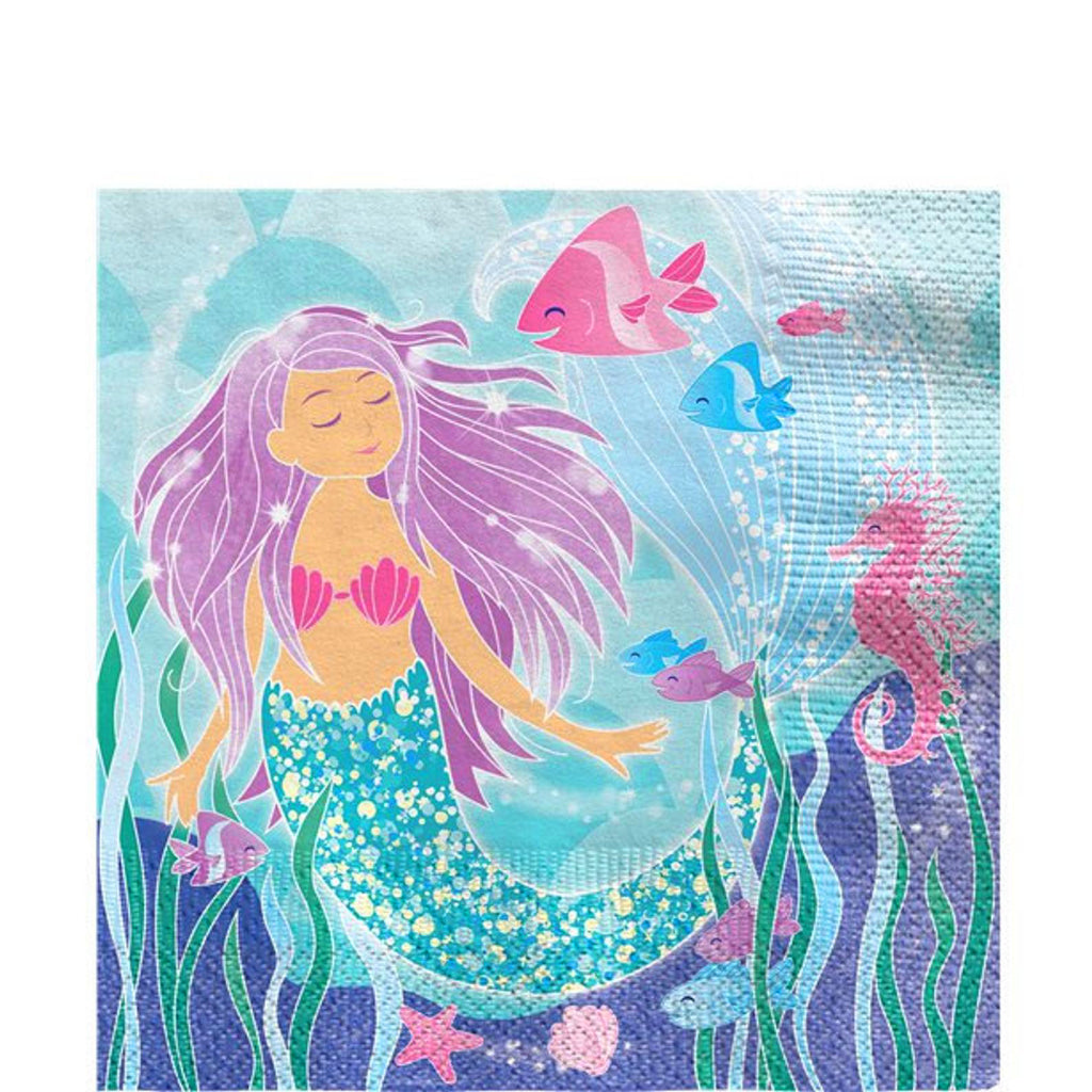 Magical Mermaid Paper Napkins (x16)