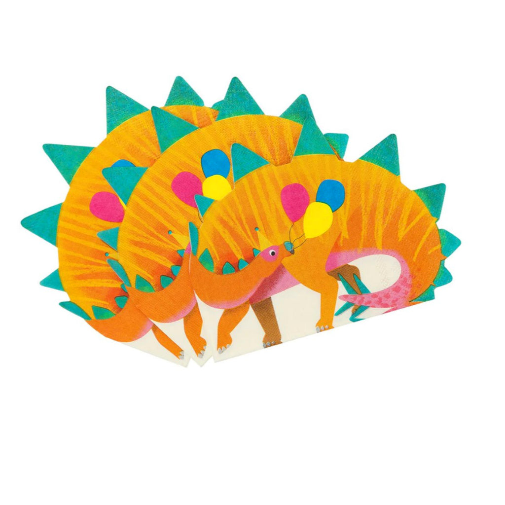 Dinosaur Shaped Party Napkins (x16)