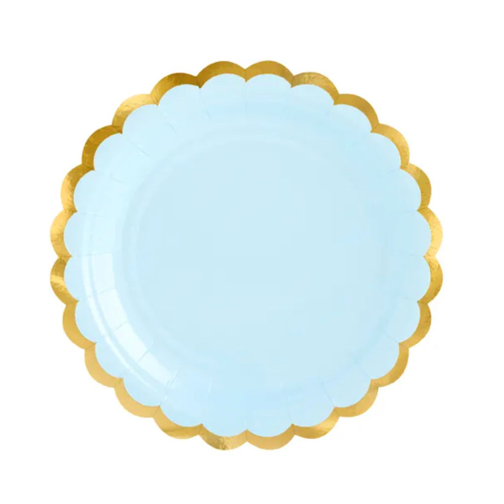 Pastel Blue Paper Plates (x6)