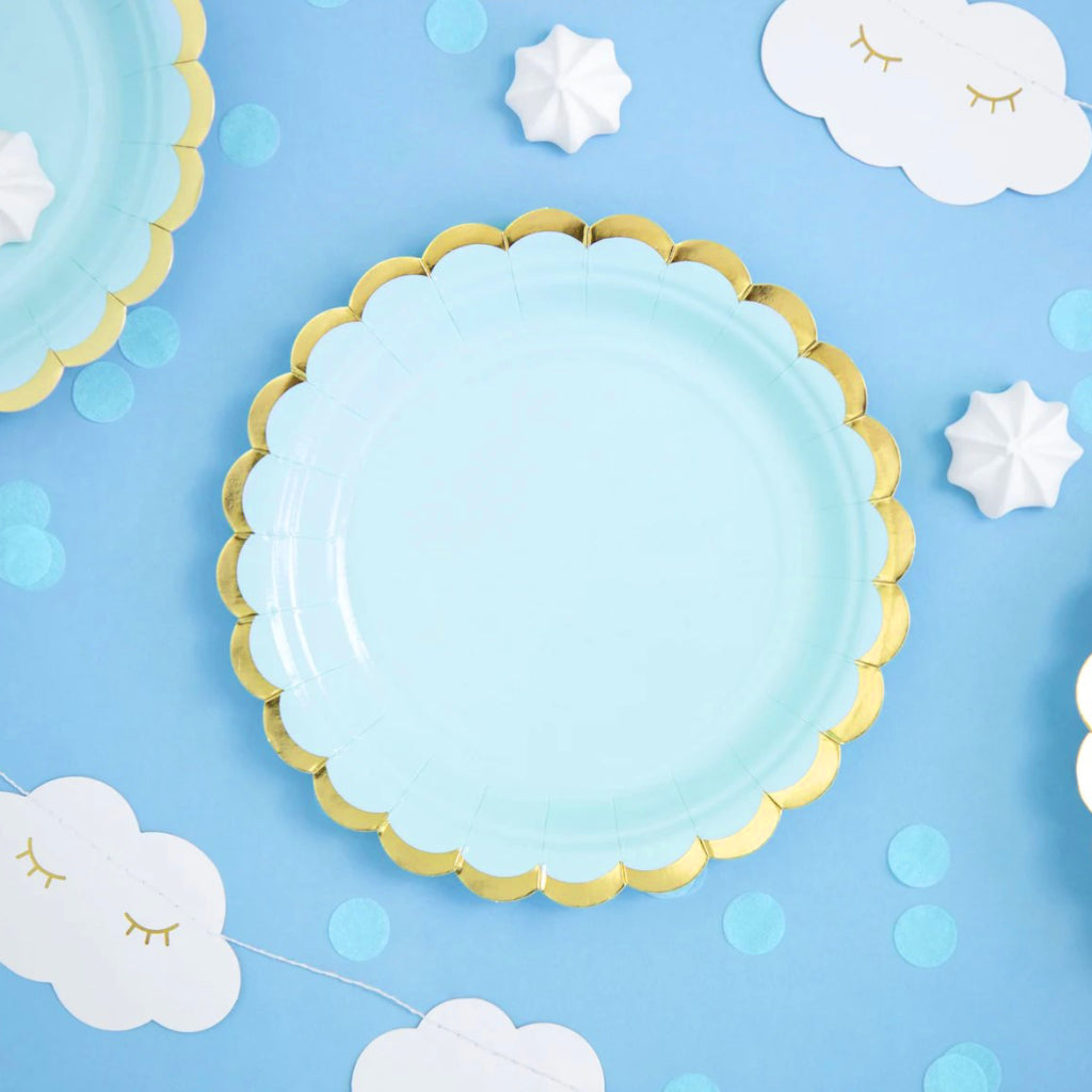 Pastel Blue Paper Plates (x6)