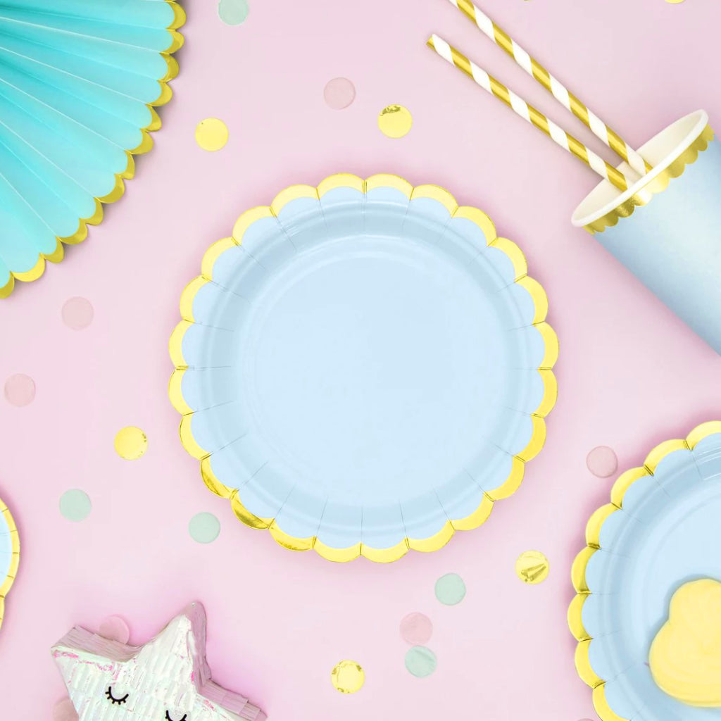 Pastel Blue Paper Plates (x6)