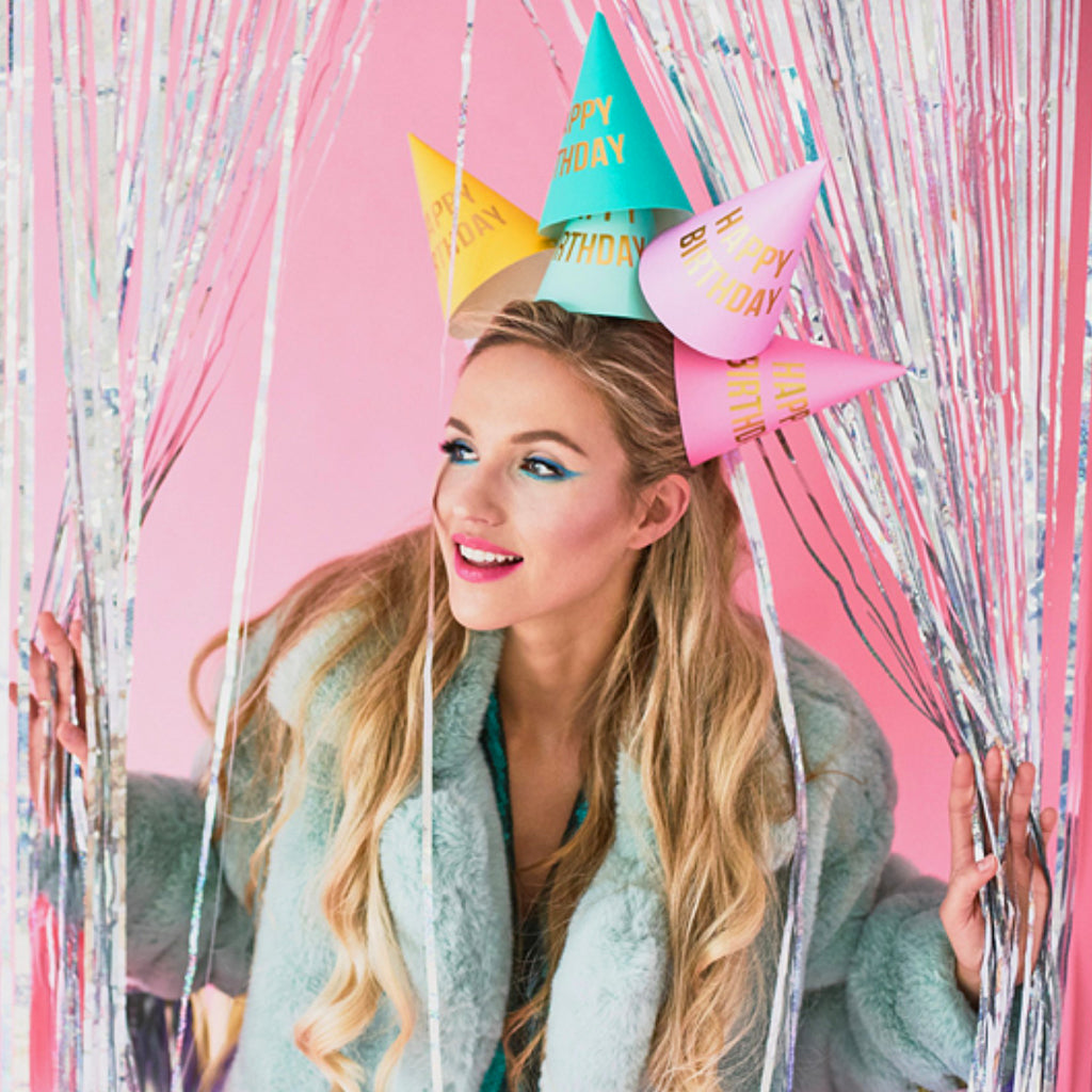 Pastel Happy Birthday Party Hats (x6)