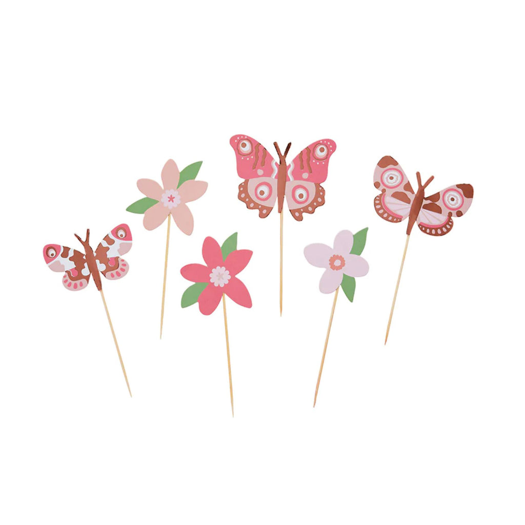 Flower & Butterfly Cupcake Toppers (x12)