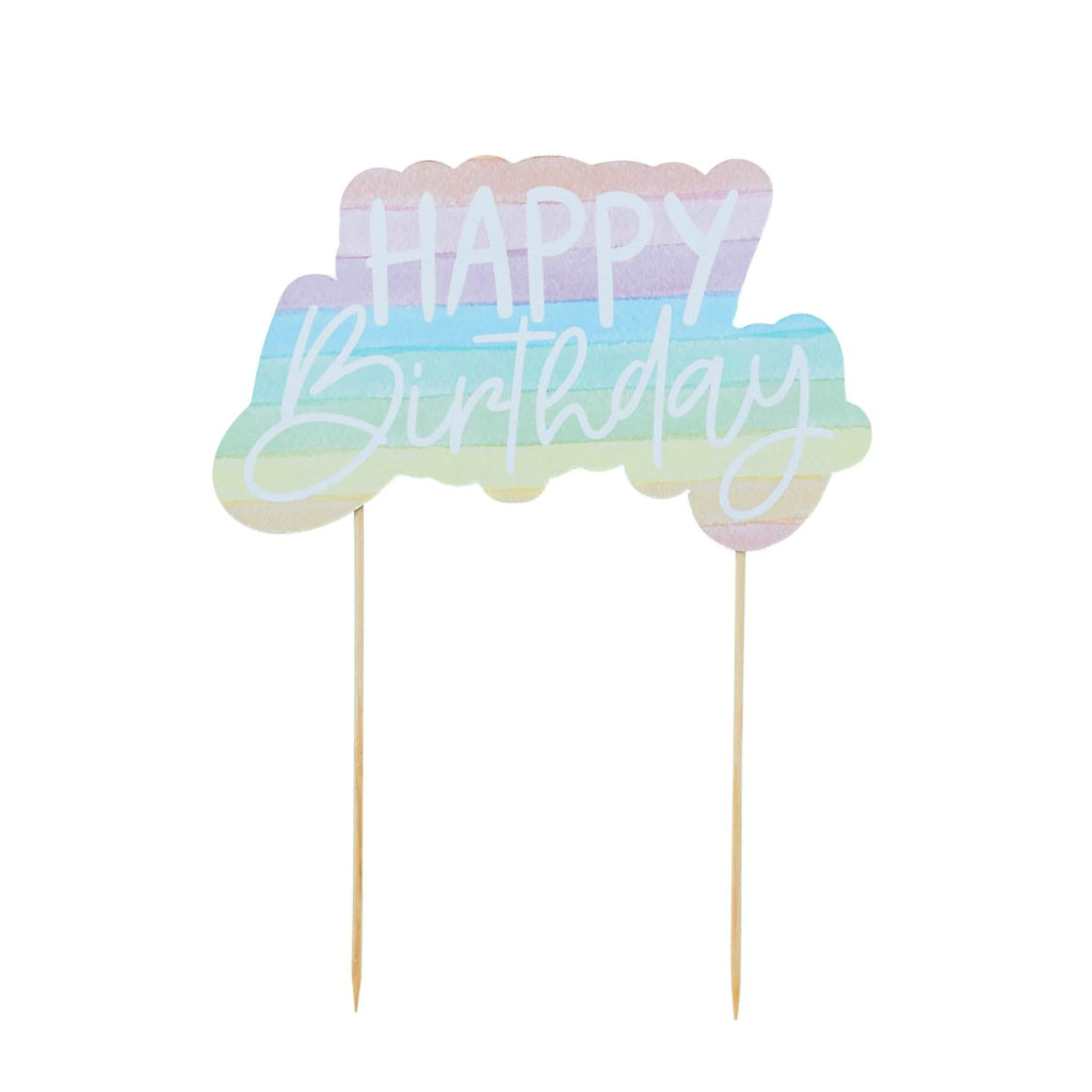 Rainbow Happy Birthday Cake Topper