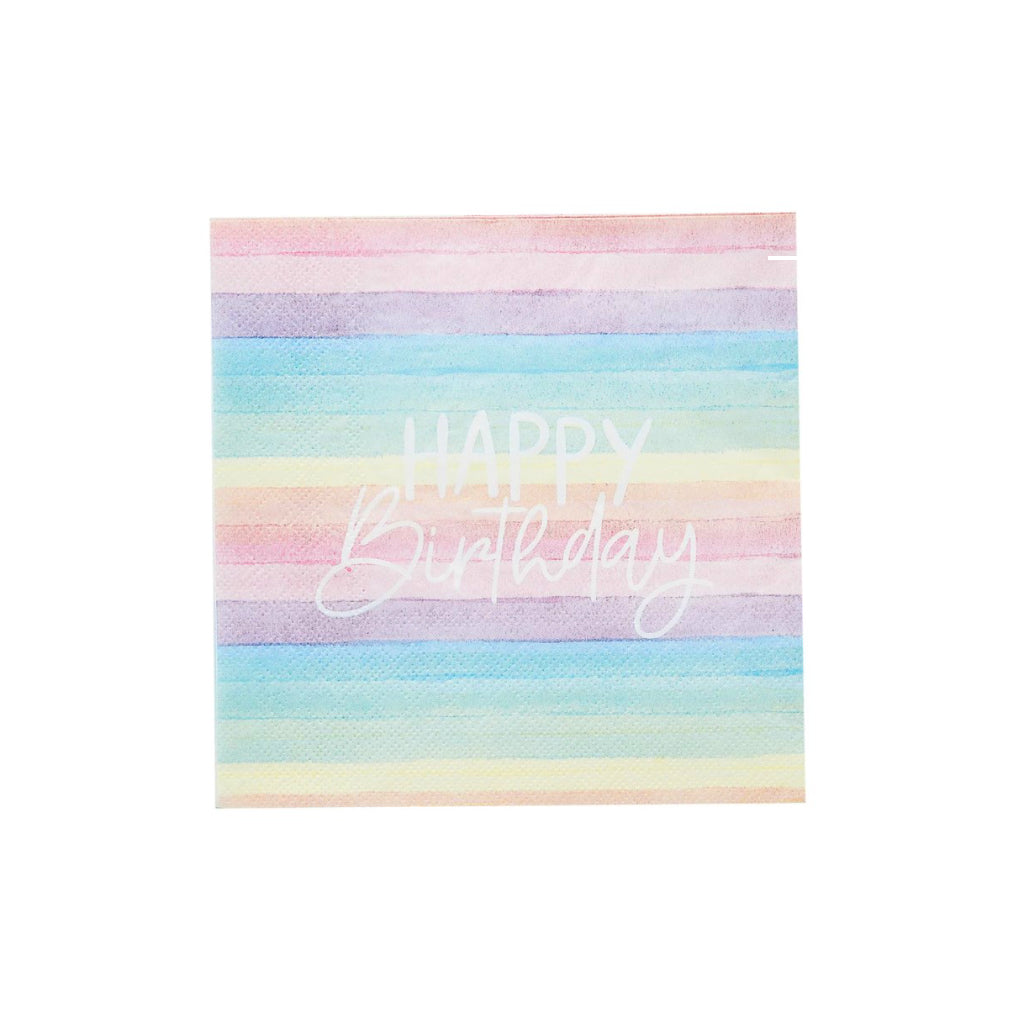 Pastel Rainbow Party Napkins (16)