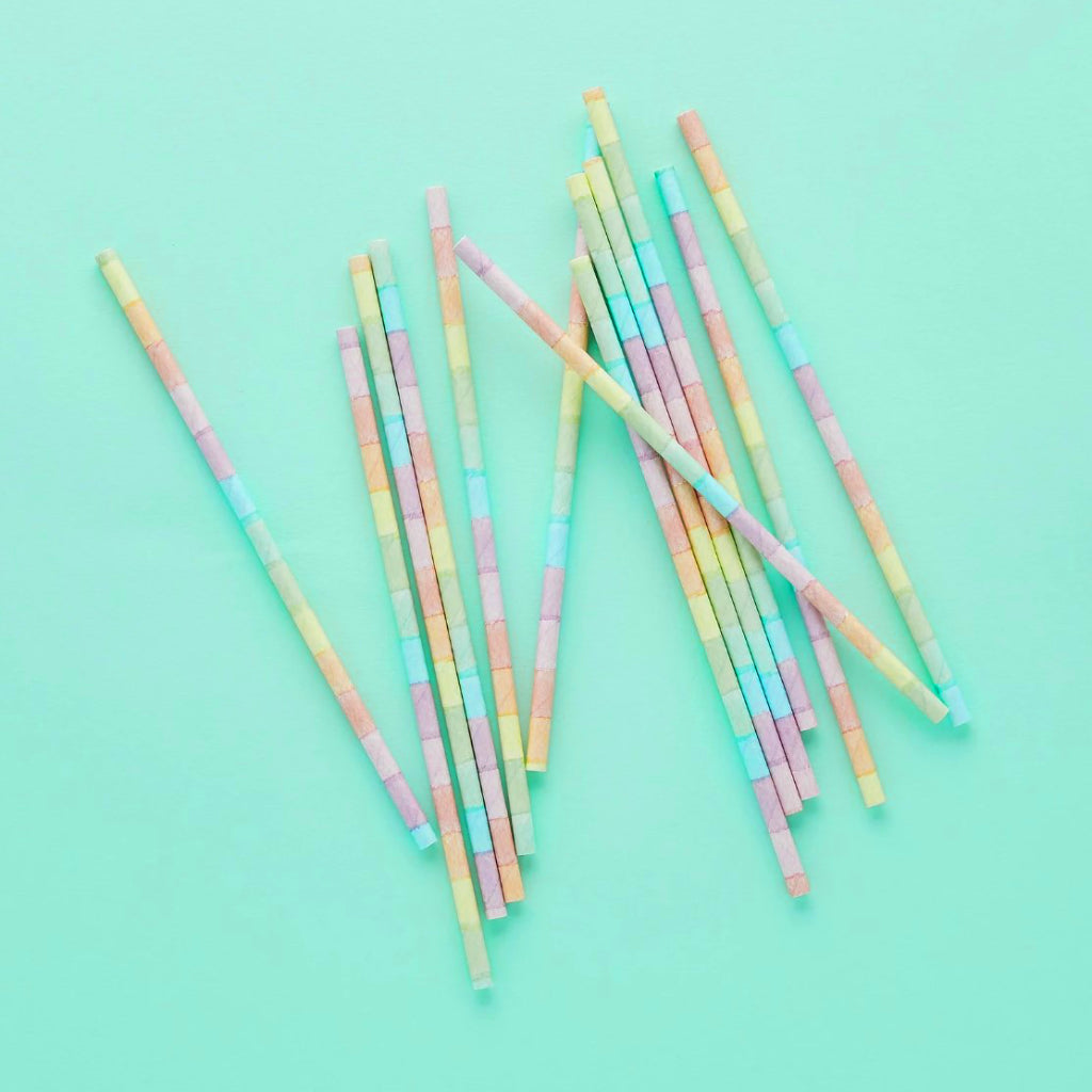 Pastel Rainbow Paper Straws