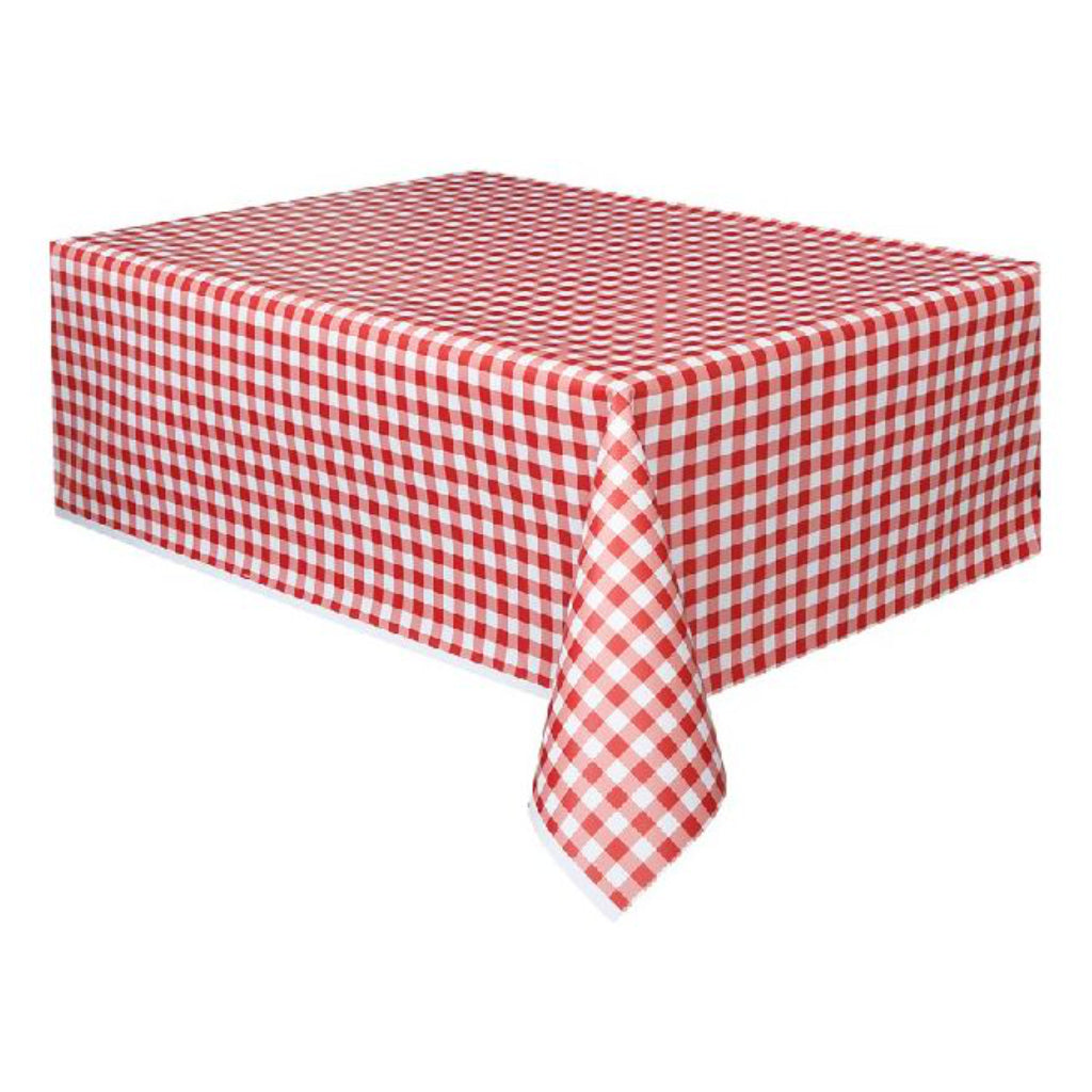 Red Gingham Effect Table Cover