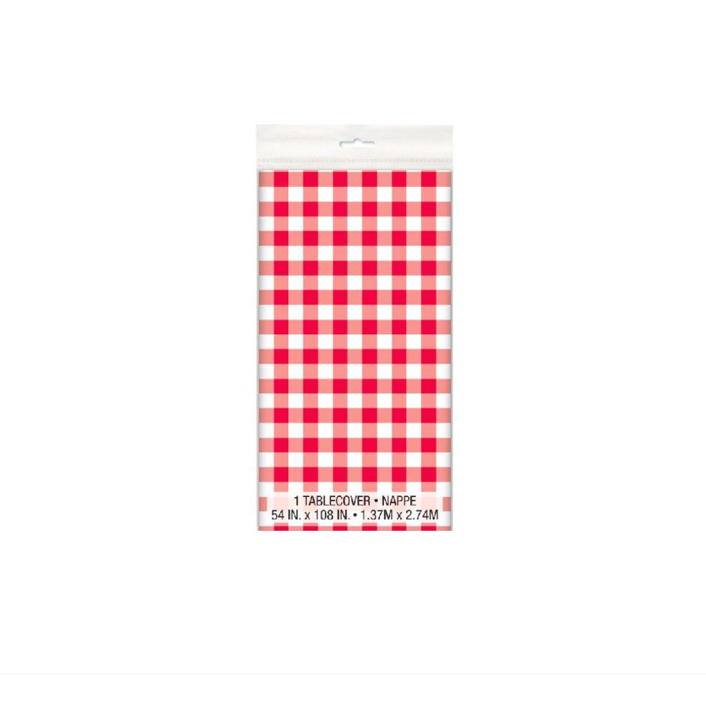 Red Gingham Effect Table Cover