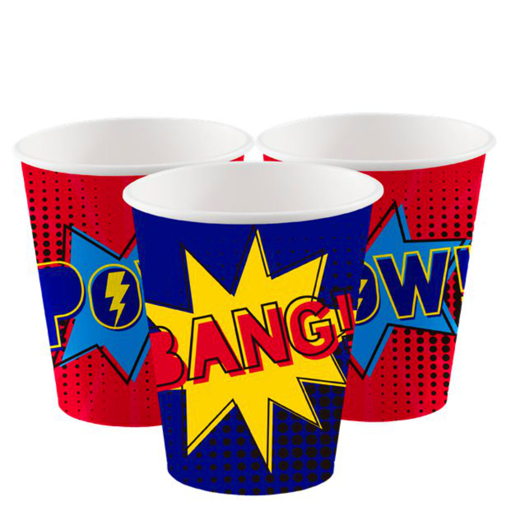 Superhero Paper Party Cups (x8)