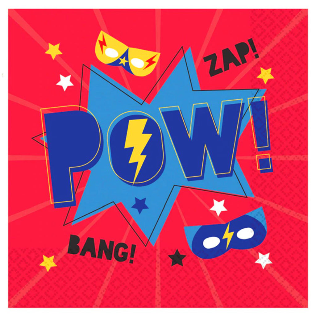 Superhero Paper Party Napkins (x16)