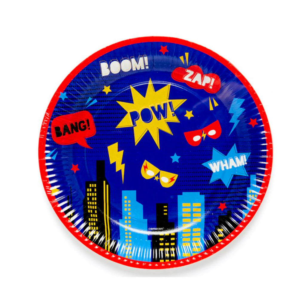 Superhero Paper Party Plates (x8)
