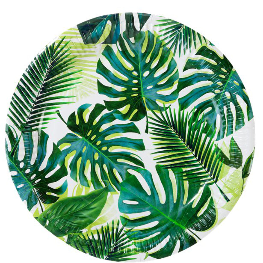 Tropical Fiesta Palm Leaf Paper Party Plates (x8)