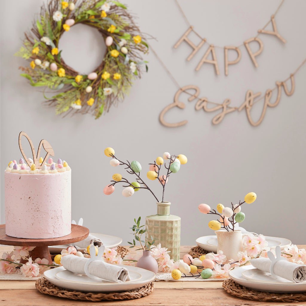 Wooden Bunny Ears Cake Topper