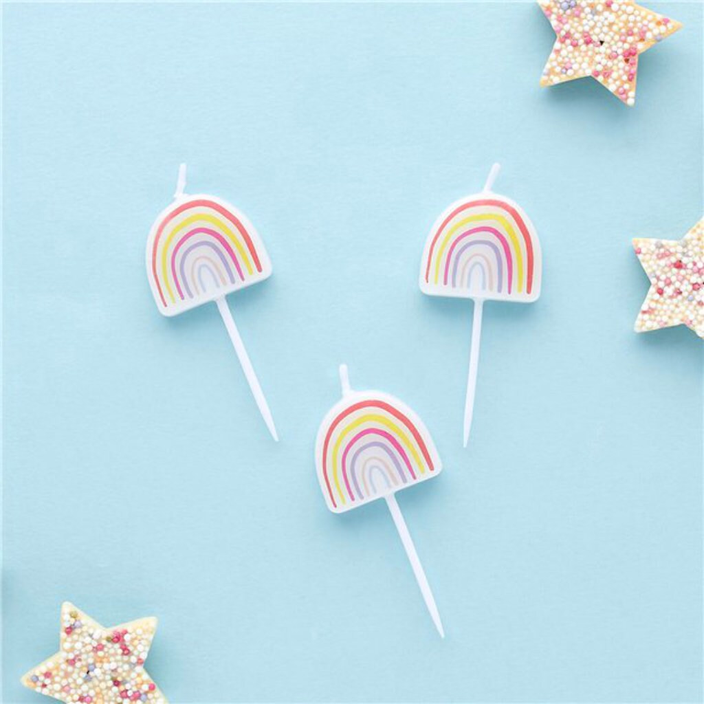 Rainbow  Birthday Candles (x5)