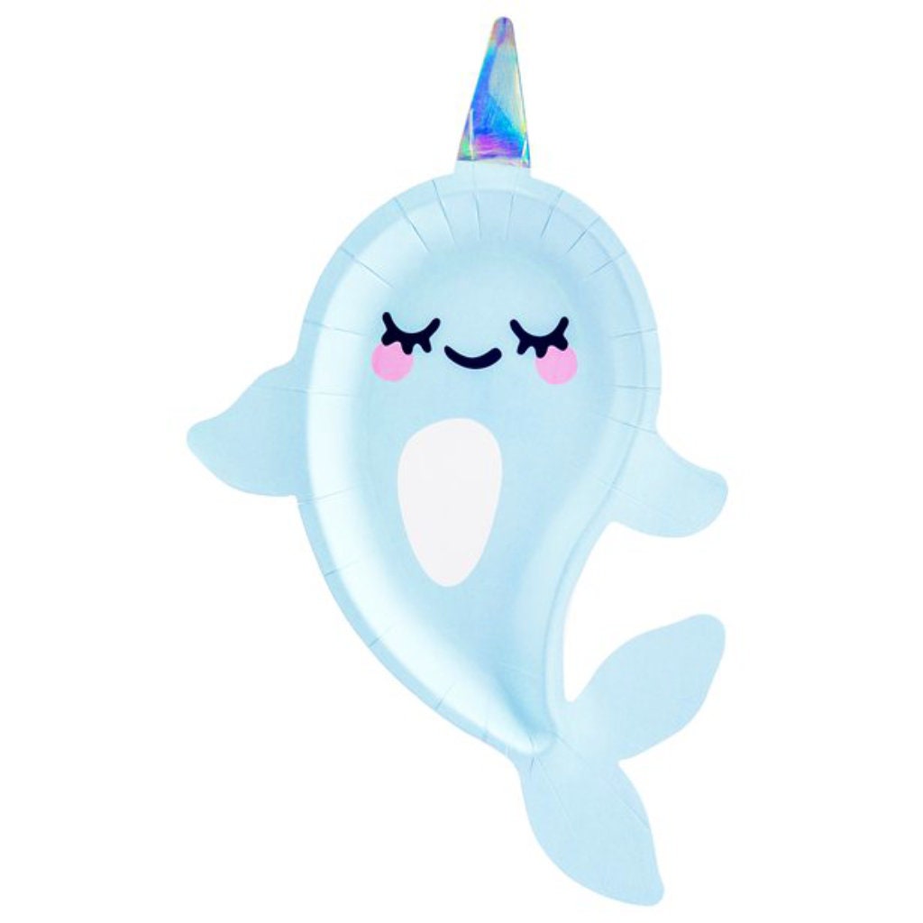 Narwhal Shaped Party Plates (x6)