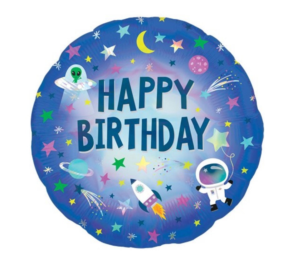 Outer Space Happy Birthday Foil Balloon