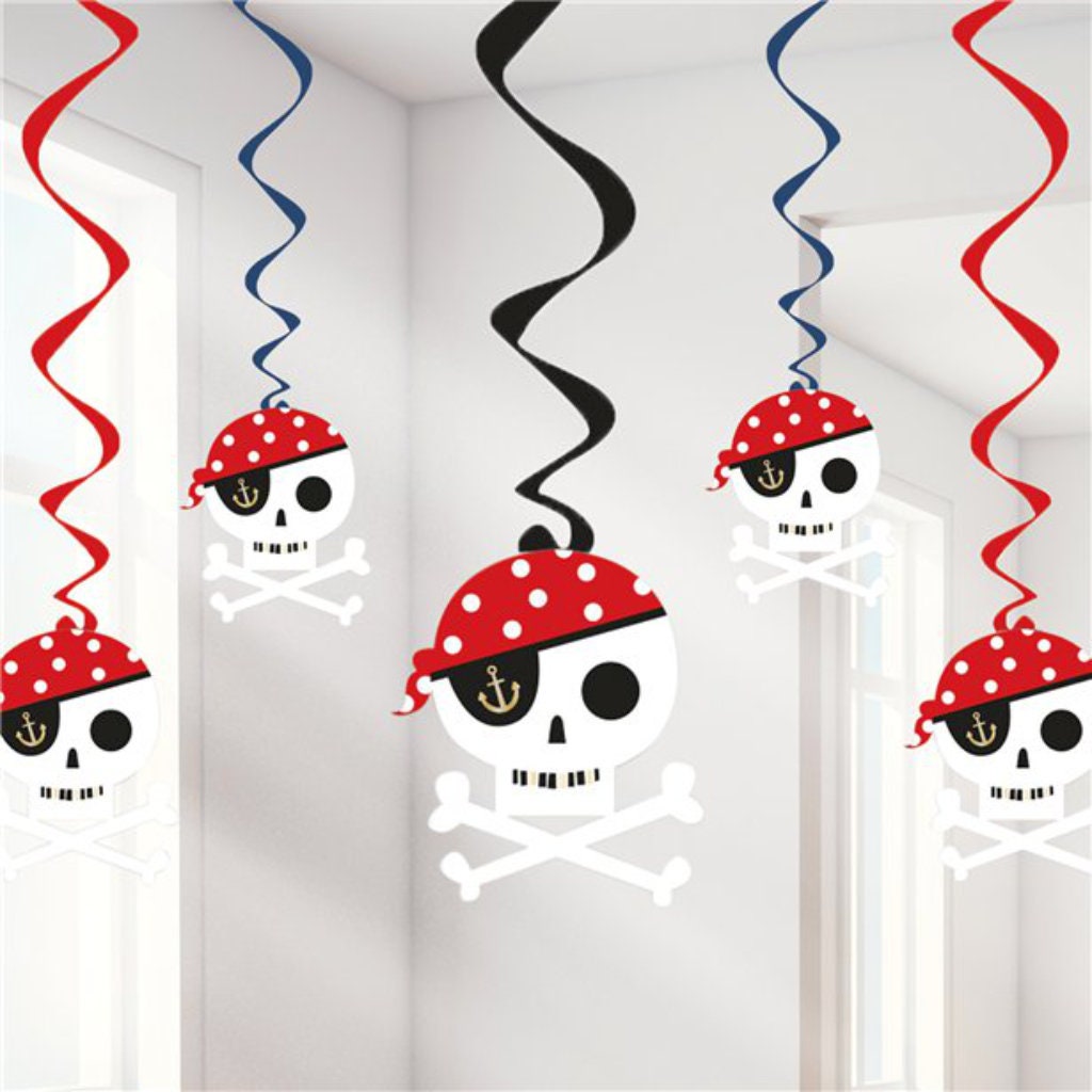 Pirate Party Swirl Decorations (x6)