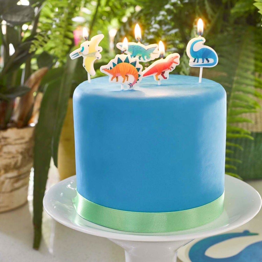 Dinosaur Birthday Candles (x5)