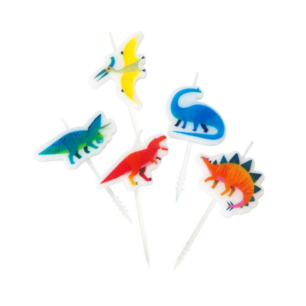 Dinosaur Birthday Candles (x5)